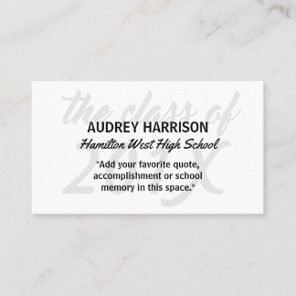 Graduation Name Card Senior Year Inserts Gray Key