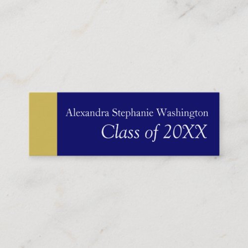 Graduation Name Card Set, Blue/Gold Keepsake Business Card Templates