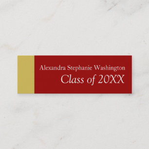 Graduation Name Card Set, Red/Gold Keepsake