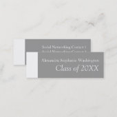 Graduation Name Card Set, White/Gray Keepsake (Front/Back)