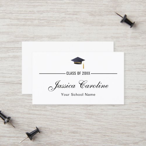 Graduation Name Card  Simple Classic Insert Card