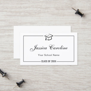 Graduation Name Card . Simple Classic Insert Card
