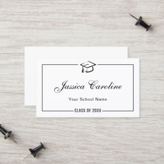 Graduation Name Card . Simple Classic Insert Card