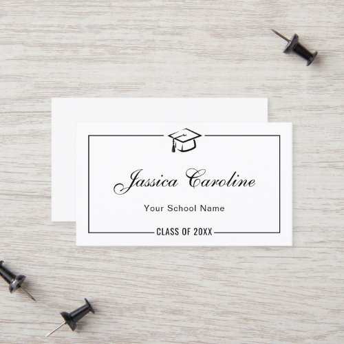 Graduation Name Card  Simple Classic Insert Card