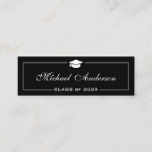 Graduation Name Card - Stylish Black and White (Front)
