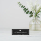 Graduation Name Card - Stylish Black and White (Standing Front)