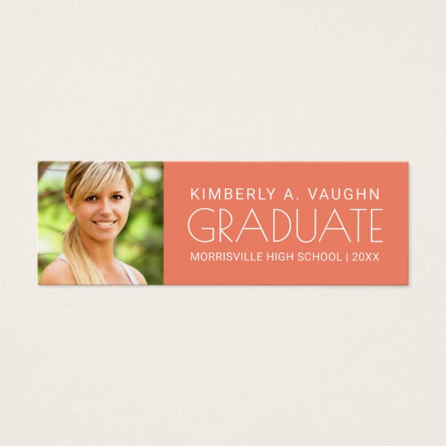 Graduation Name Card With Photo & Edit Color