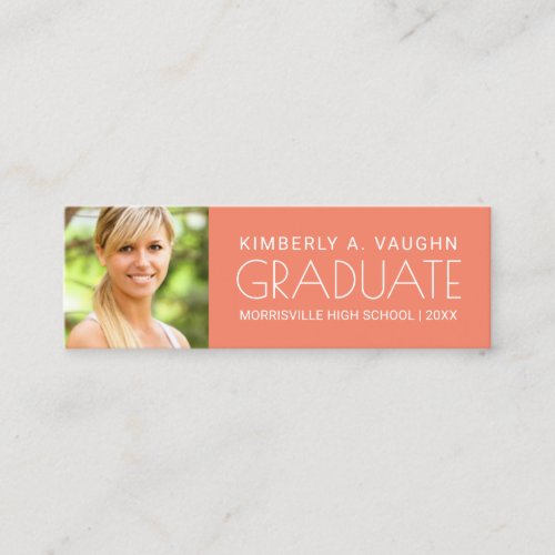 Graduation Name Card with Photo  Edit Color