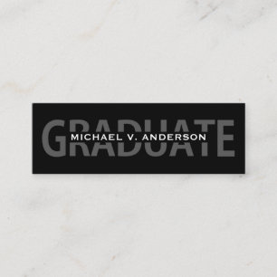 Graduation Name Cards Black-White Bold Lettering