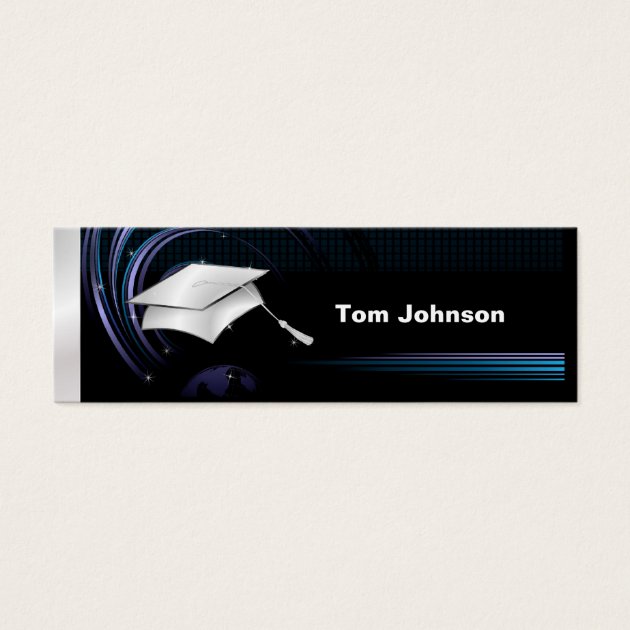 Graduation Name Cards - Blue And Silver