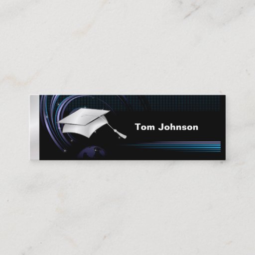 Customizable Graduation Name Cards - Blue and Silver Business Card