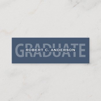 Graduation Name Cards Blue Bold Lettering by HolidayInk at Zazzle