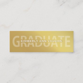 Graduation Name Cards Faux Gold Foil Letterpress by HolidayInk at Zazzle