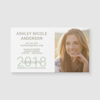 Graduation Name Cards Student Photo Magnet by HolidayInk at Zazzle