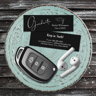 Graduation Name Class Details Black Calling Card