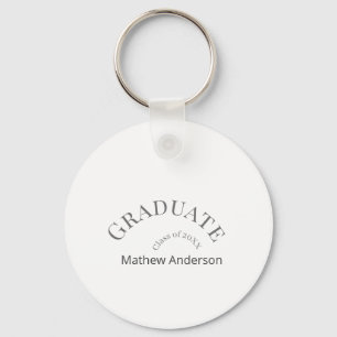 Graduation name class of 20XX gray bold stylish Keychain