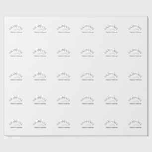 Graduation name class of 20XX gray bold stylish Wrapping Paper