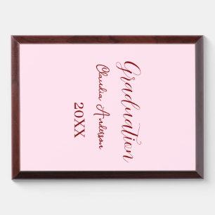 Graduation name class of 20XX mauve calligraphy co Award Plaque