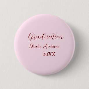 Graduation name class of 20XX mauve calligraphy co Button