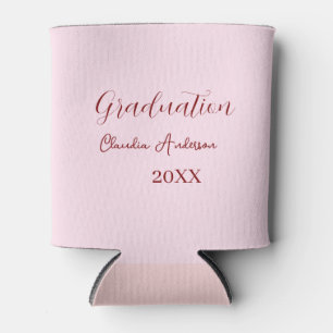 Graduation name class of 20XX mauve calligraphy co Can Cooler