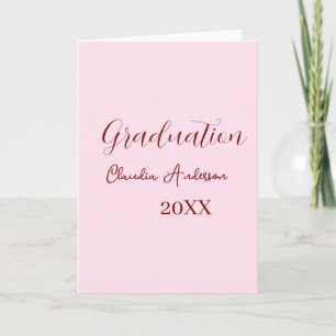 Graduation name class of 20XX mauve calligraphy co Card