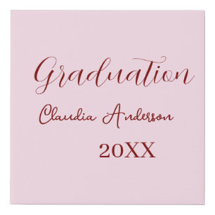 Graduation name class of 20XX mauve calligraphy co Faux Canvas Print