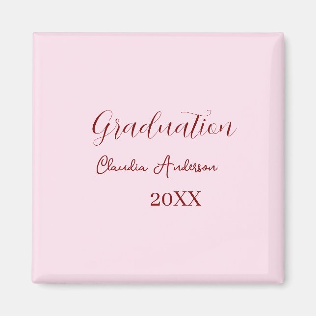 Graduation name class of 20XX mauve calligraphy co Magnet (Front)