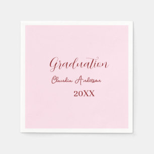 Graduation name class of 20XX mauve calligraphy co Napkins