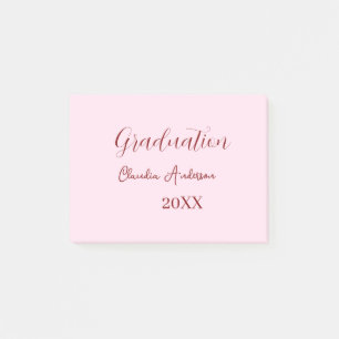 Graduation name class of 20XX mauve calligraphy co Post-it Notes