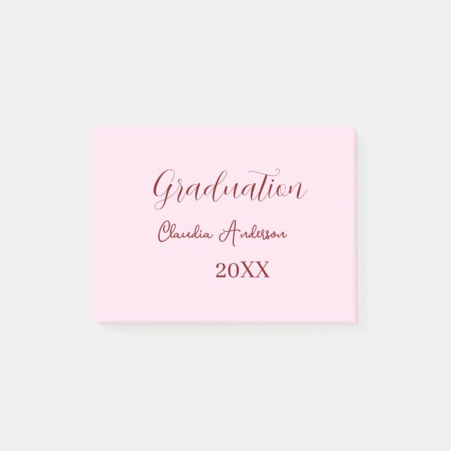 Graduation name class of 20XX mauve calligraphy co Post-it Notes (Front)