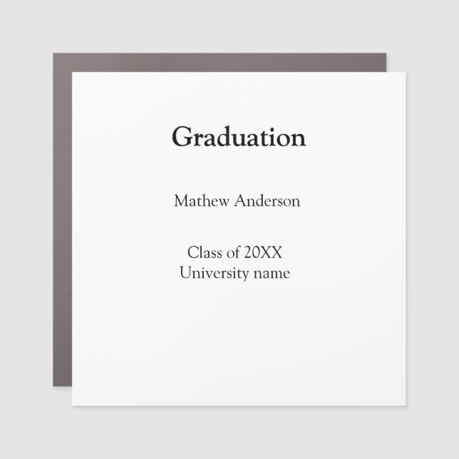 Graduation name class of 20XX university name simp Car Magnet (Front)