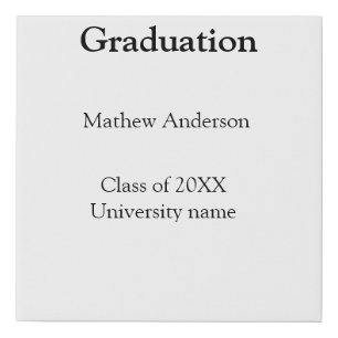 Graduation name class of 20XX university name simp Faux Canvas Print