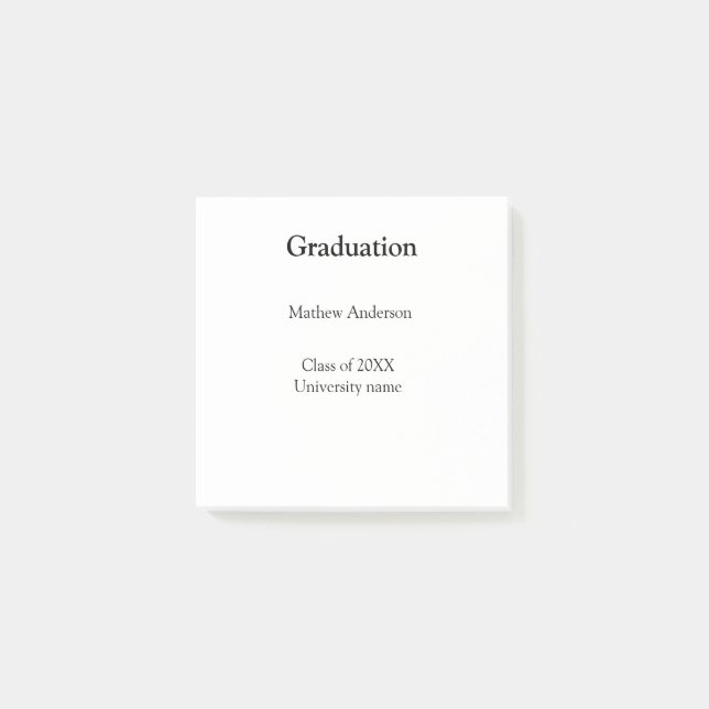 Graduation name class of 20XX university name simp Post-it Notes (Front)
