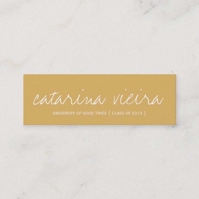 Graduation Name Gold White Class 2013 Simple Calling Card (Front)