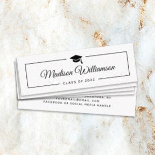 Graduation Name Modern Trendy Script Mini Business Card