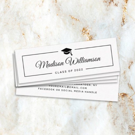 Customizable Graduation Name Modern Trendy Script Mini Business Card