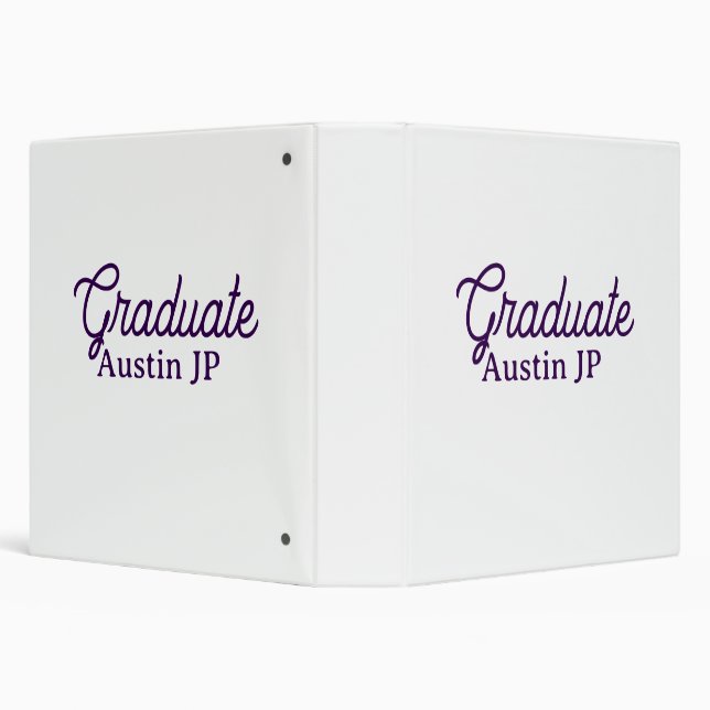 Graduation name purple simple minimal stylish call 3 ring binder (Background)