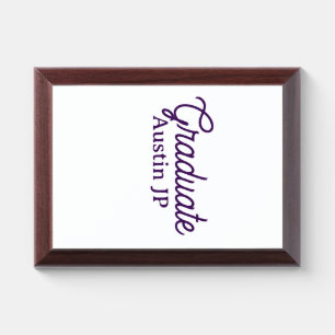 Graduation name purple simple minimal stylish call award plaque