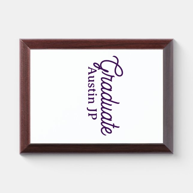 Graduation name purple simple minimal stylish call award plaque (Horizontal)