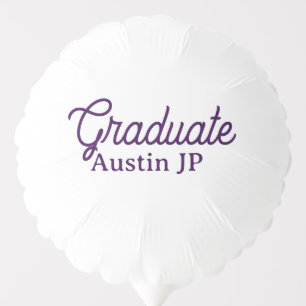 Graduation name purple simple minimal stylish call balloon