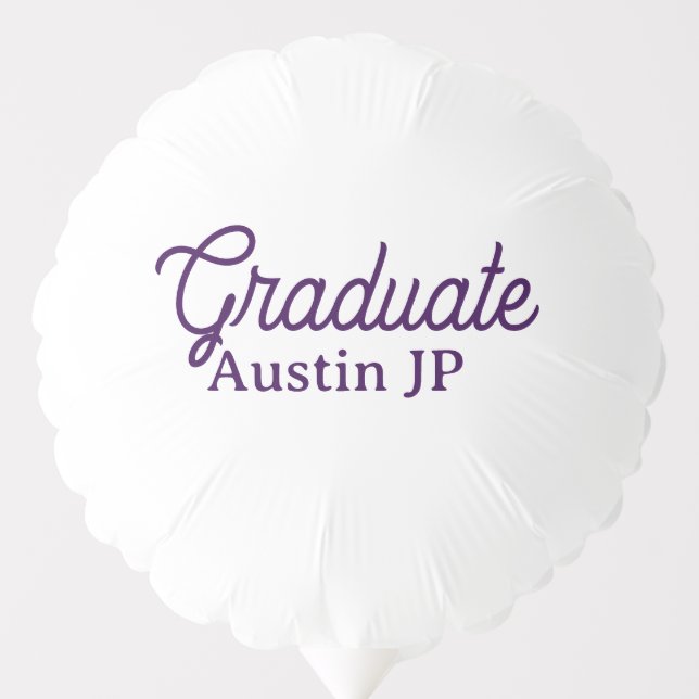 Graduation name purple simple minimal stylish call balloon (Front)