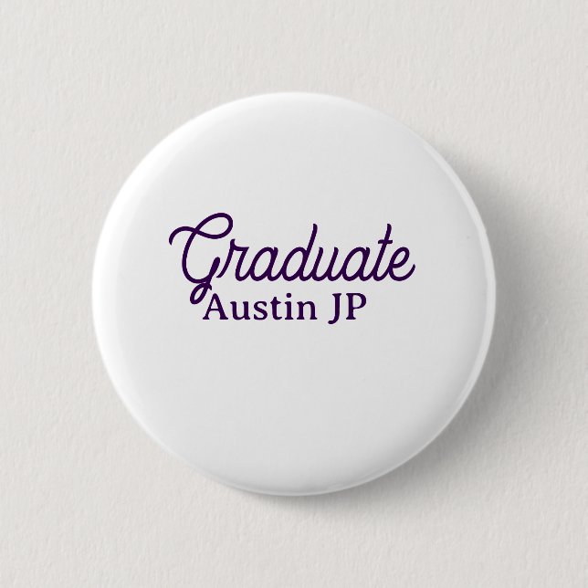 Graduation name purple simple minimal stylish call button (Front)