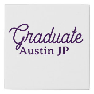 Graduation name purple simple minimal stylish call faux canvas print