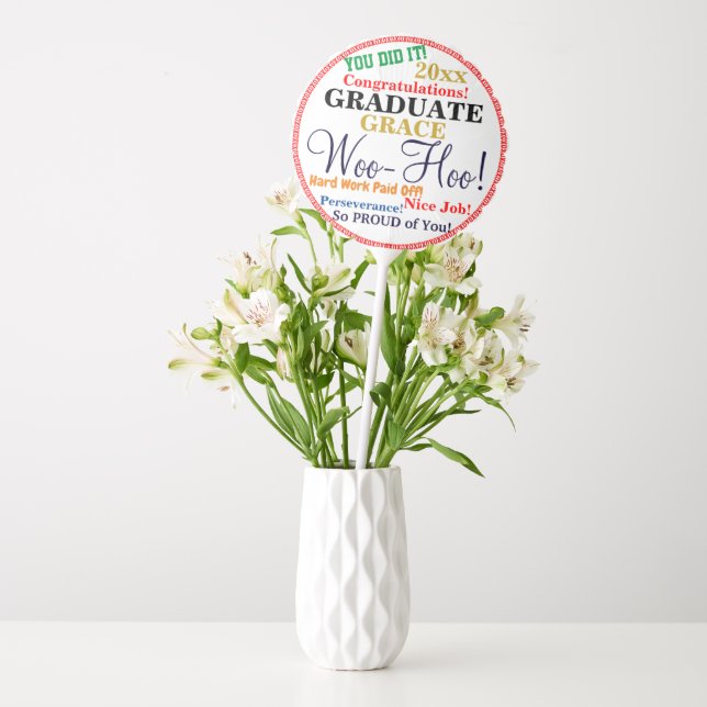 Graduation Name Year Congratulations Balloon (Vase)
