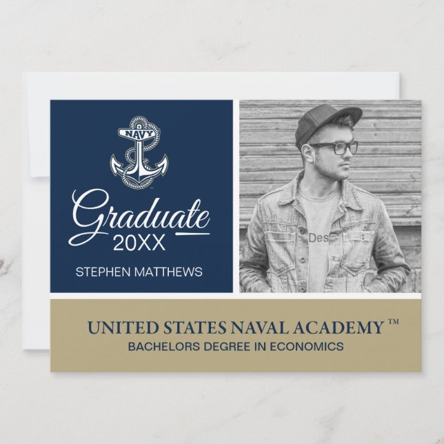 Graduation | Naval Academy Anchor Invitation (Front)