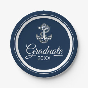 Graduation Naval Academy Anchor Paper Plates