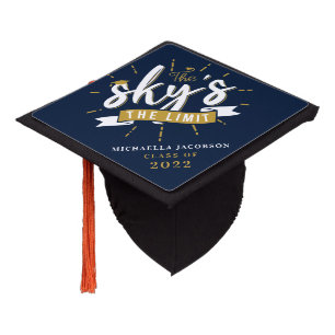 Graduation Navy The Skys The Limit Grad 2026 Cap Topper