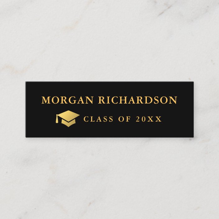 Graduation Networking Black and Gold Mini Business Card | Zazzle.com