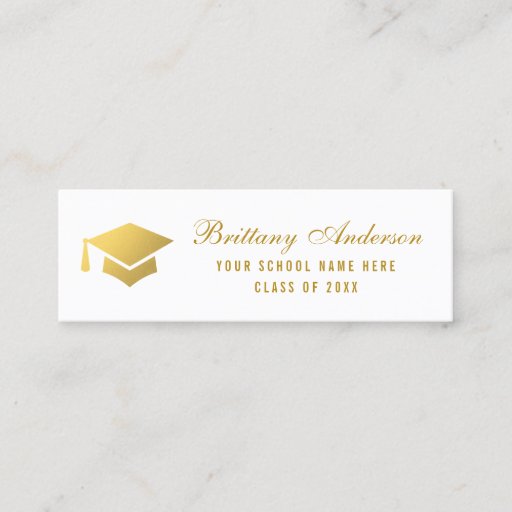 Customizable Graduation Networking Gold Calling Card