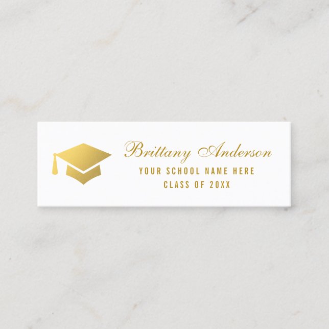 Graduation Networking Gold Calling Card (Front)